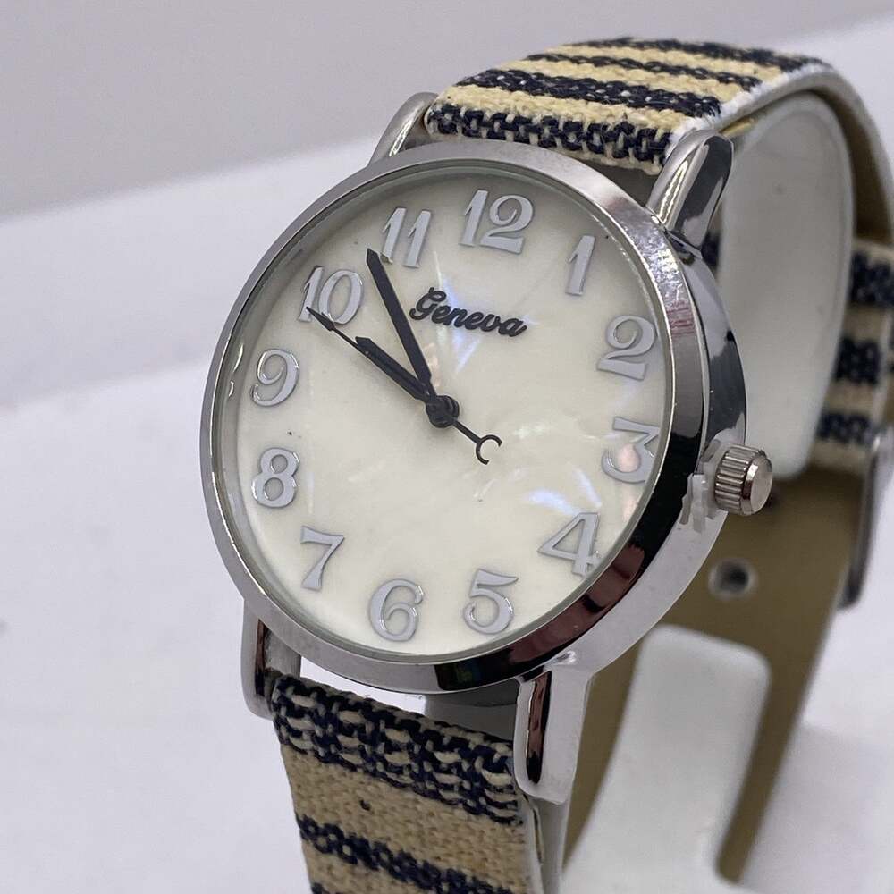 Geneva Womens Southwest Knit Style Watch Works New Battery